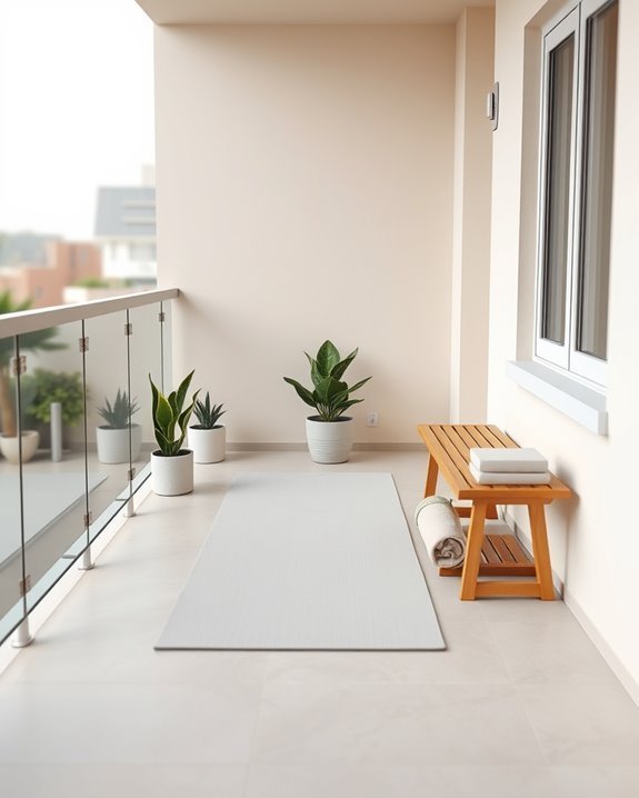 compact balcony yoga retreat