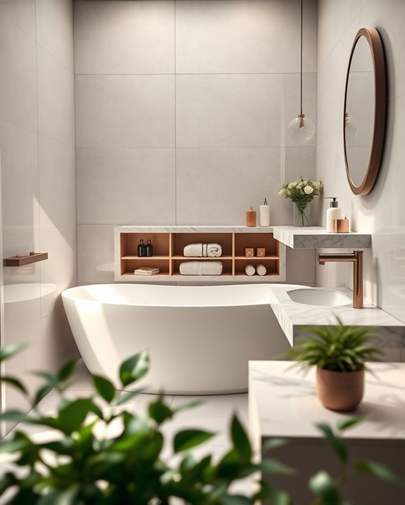 compact bathtub integrated storage