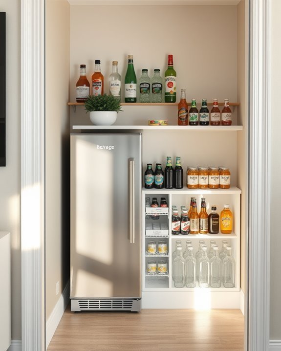 compact beverage fridge addition