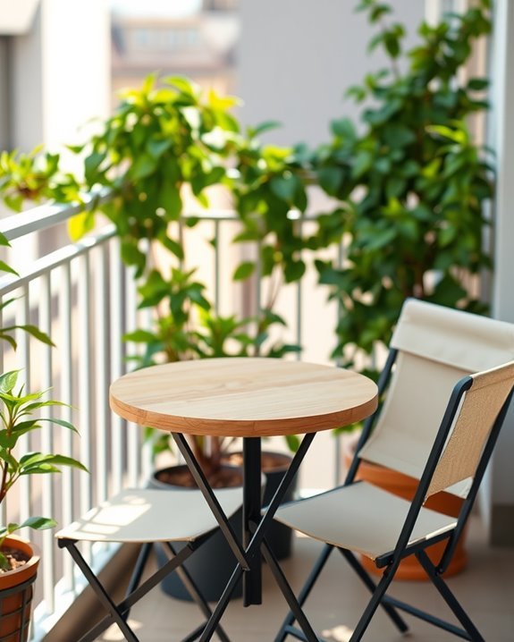 compact folding bistro set