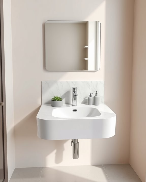 compact sinks with mirrors