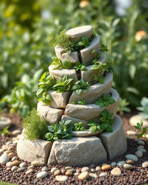 compact spiral herb garden