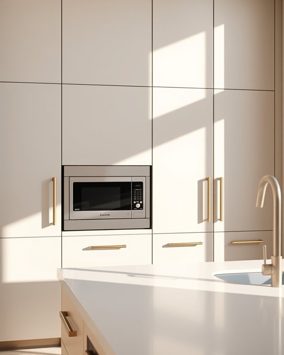 concealed microwave cabinet design