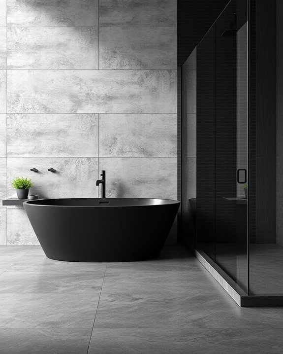 concrete and tile contrast