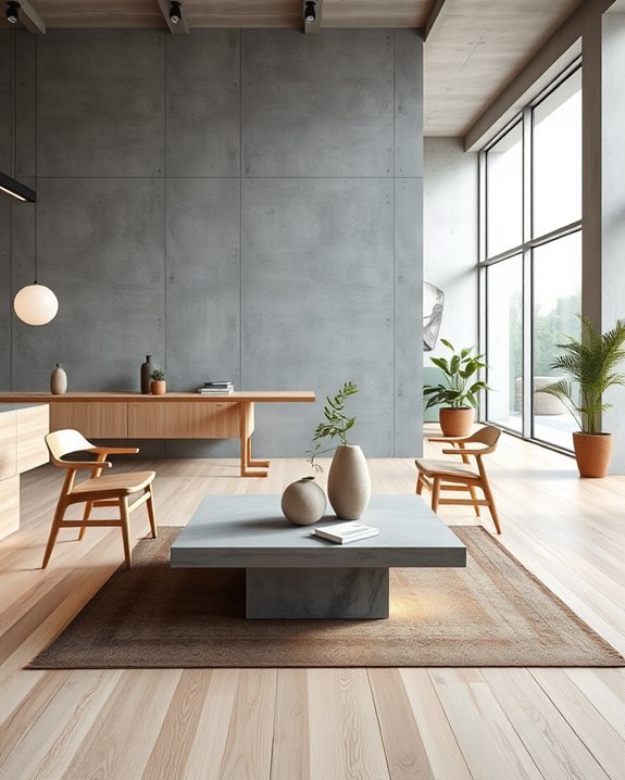 concrete and wood harmony