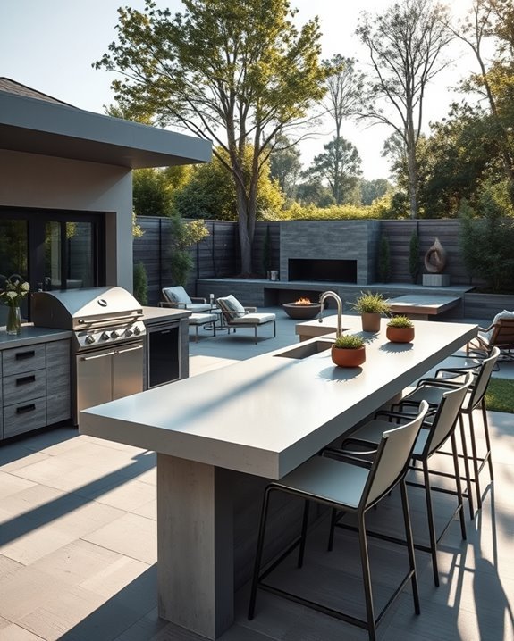 concrete bar outdoor kitchen