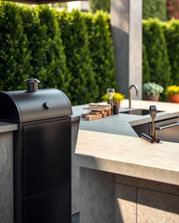 concrete bar with smoker