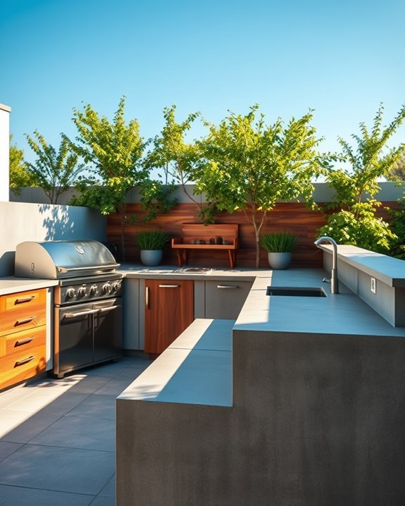 concrete countertops with wood