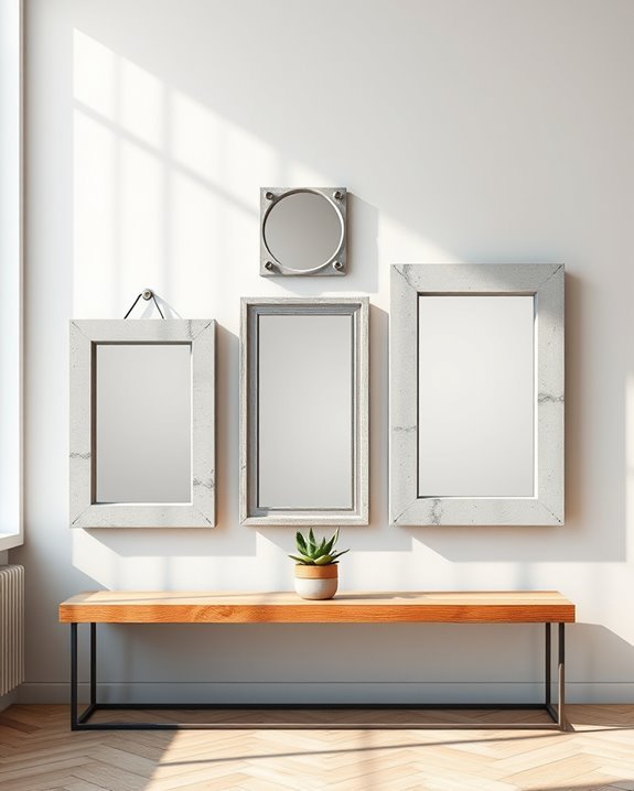 concrete mirrors enhance decor