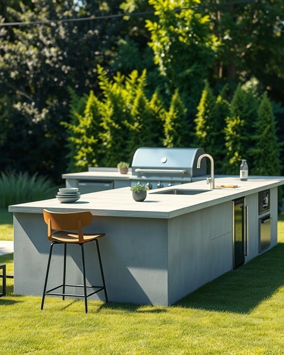 concrete outdoor bar seating