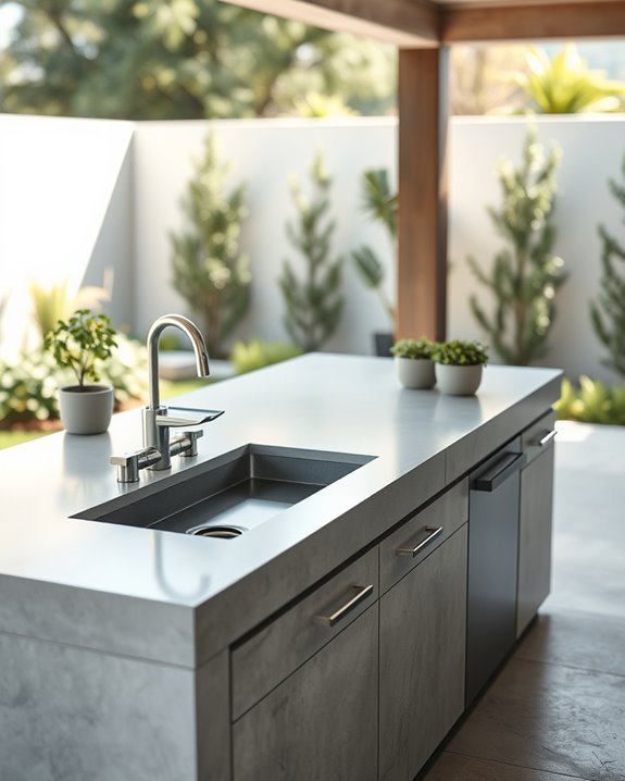 concrete outdoor cooking setup