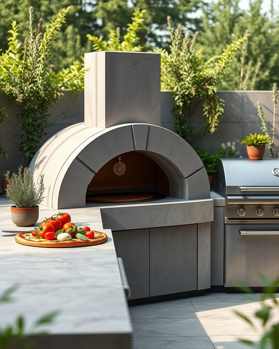 concrete pizza oven installation