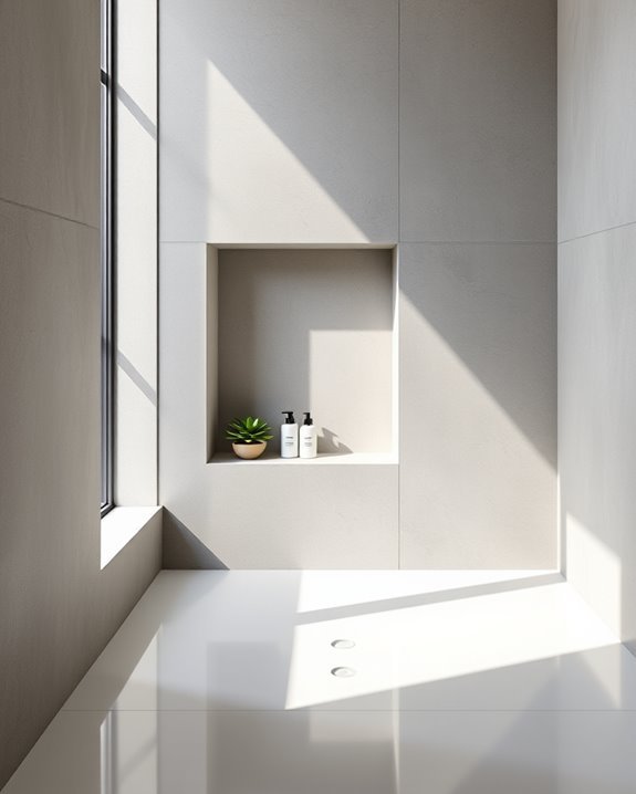 concrete shower niche design