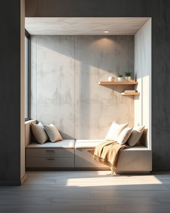 concrete wall seating design