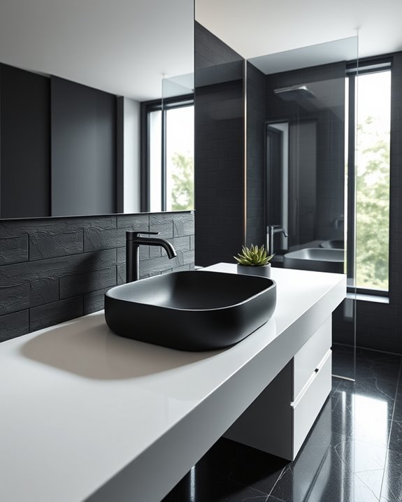 contemporary black sink elegance