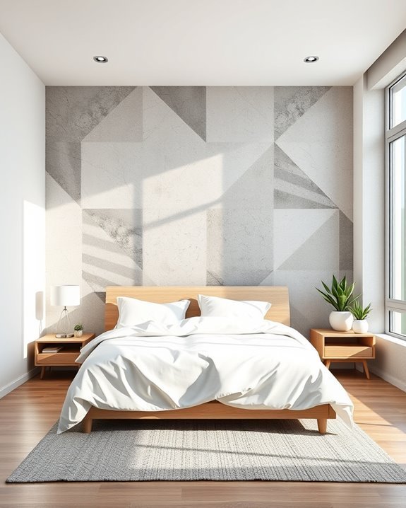 contemporary geometric concrete wallpaper
