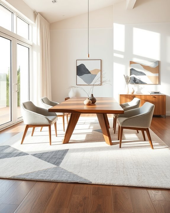 contemporary geometric dining decor