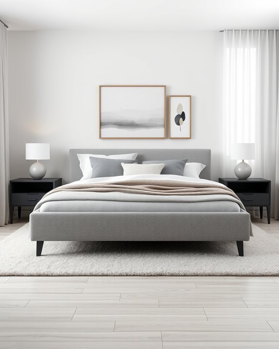contemporary grey bed frames