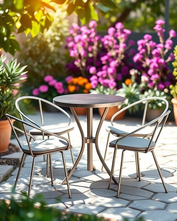 contemporary metal bistro furniture