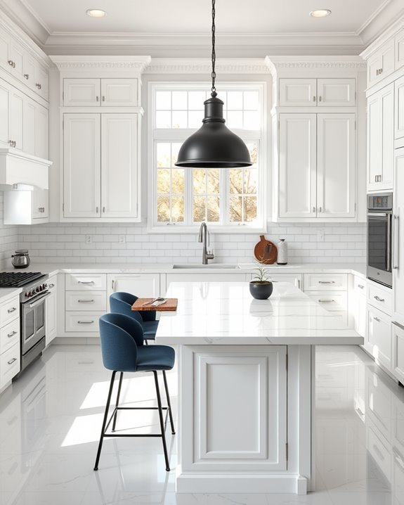 contrasting dark kitchen accents