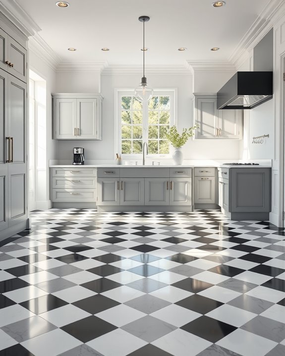 contrasting floors enhance elegance