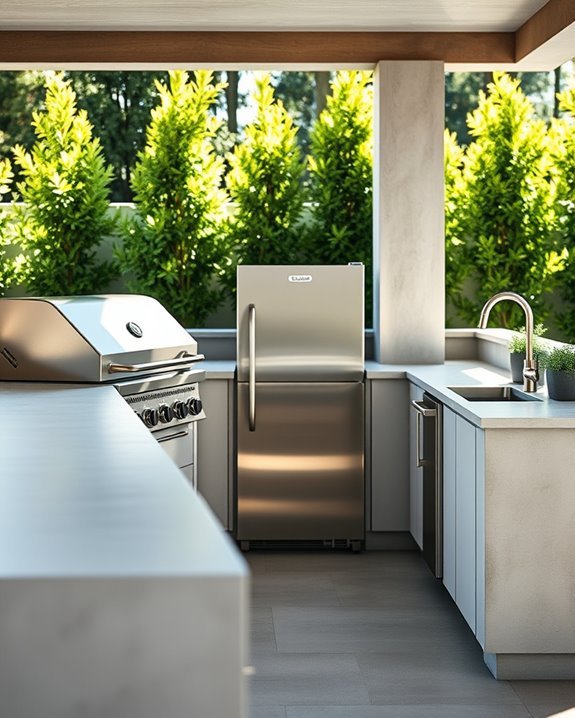 convenient built in outdoor refrigerator