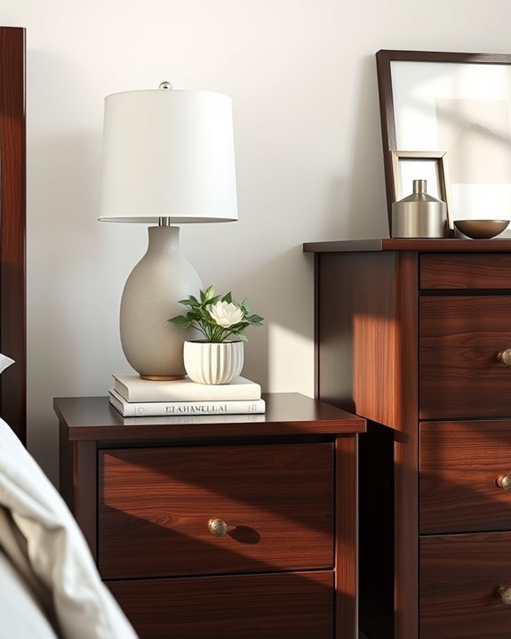 coordinated dark wood furniture
