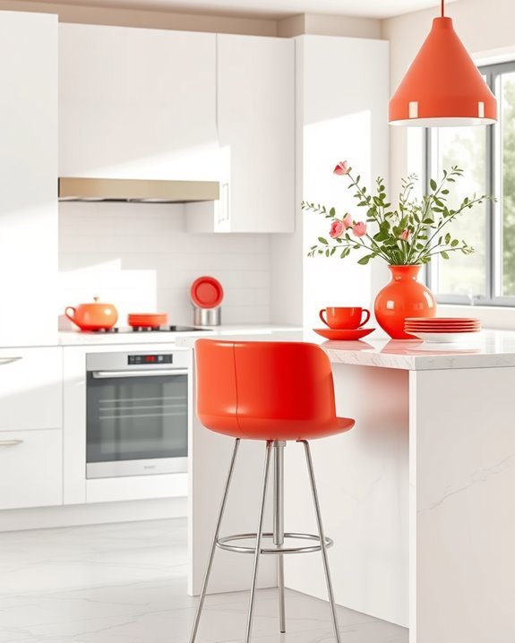 coral kitchen decor accents