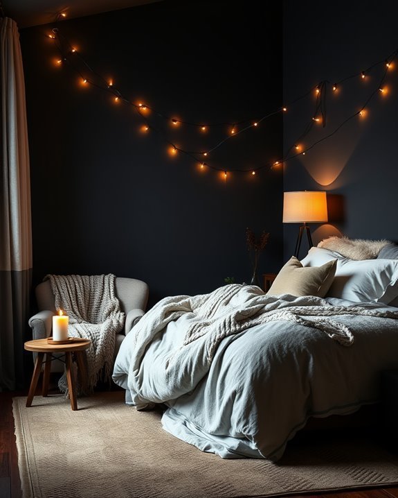 cozy ambiance with fairy lights