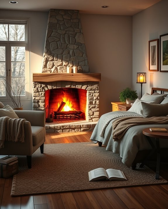 cozy ambiance with fireplace