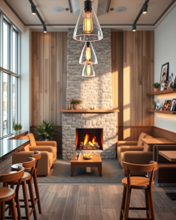 cozy ambiance with fireplaces