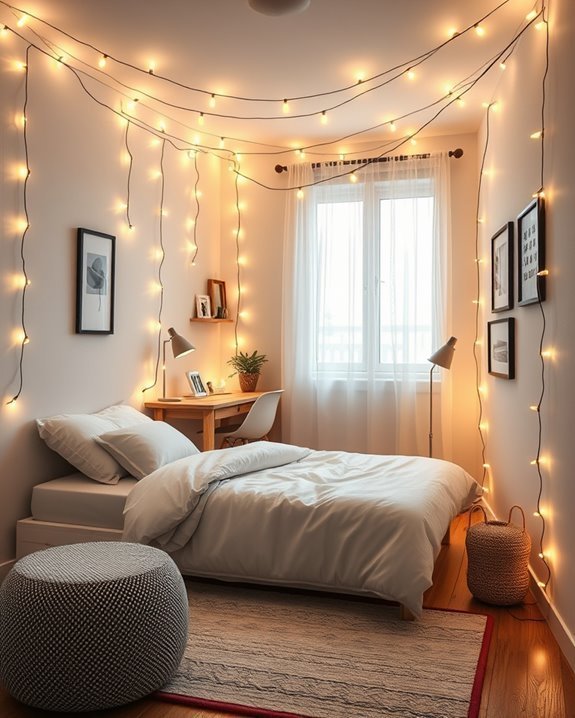 cozy ambiance with string lights