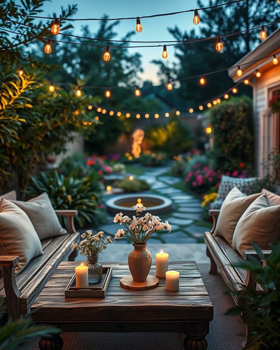 cozy ambiance with string lights