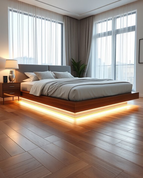 cozy ambient under bed lighting