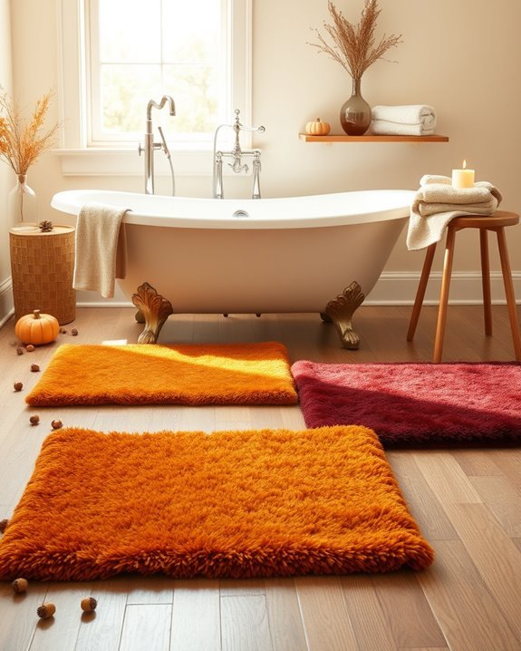 cozy autumn bath mats