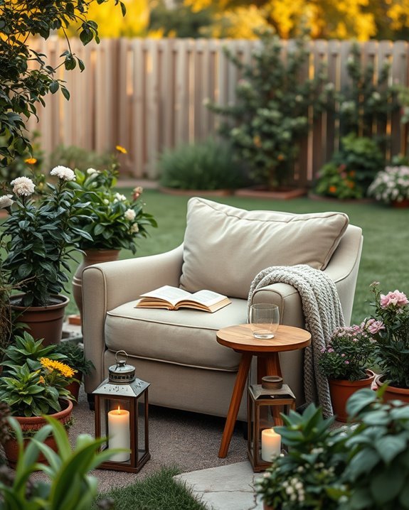 cozy backyard reading nook