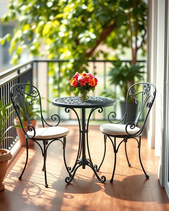 cozy balcony bistro set