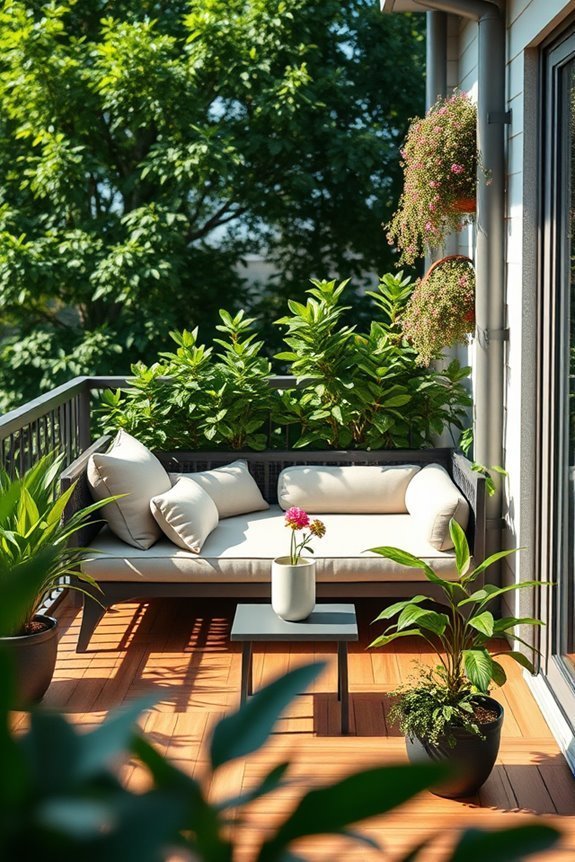 cozy balcony daybed retreat