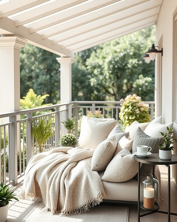 cozy balcony decorative accents