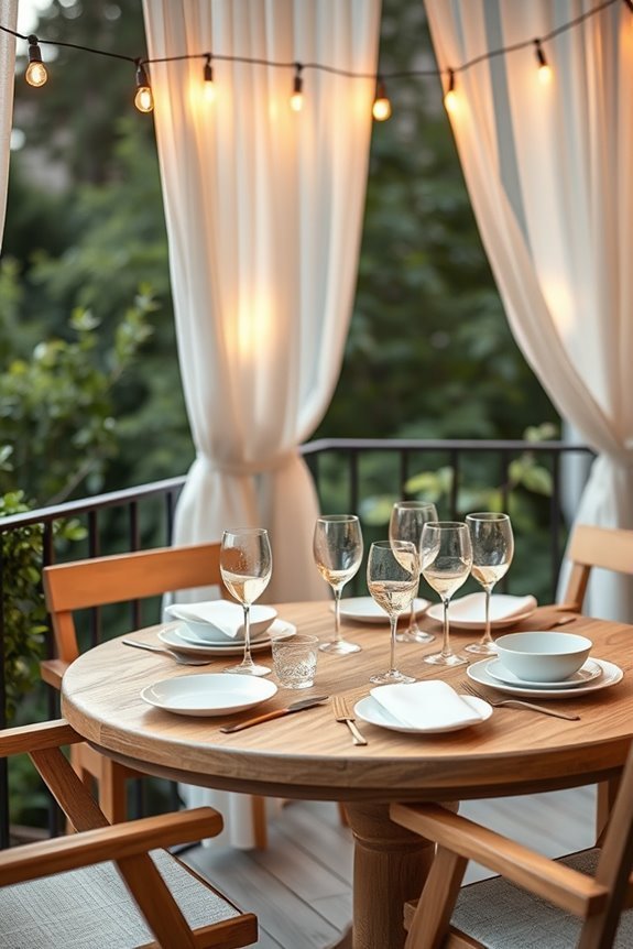 cozy balcony dining ambiance