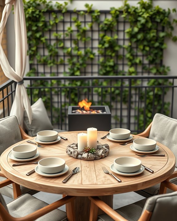 cozy balcony dining experience