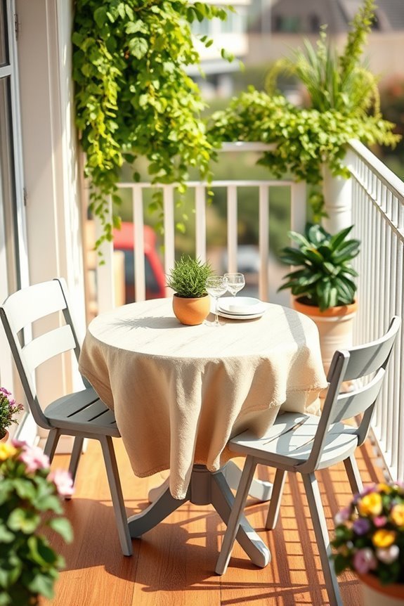 cozy balcony dining set