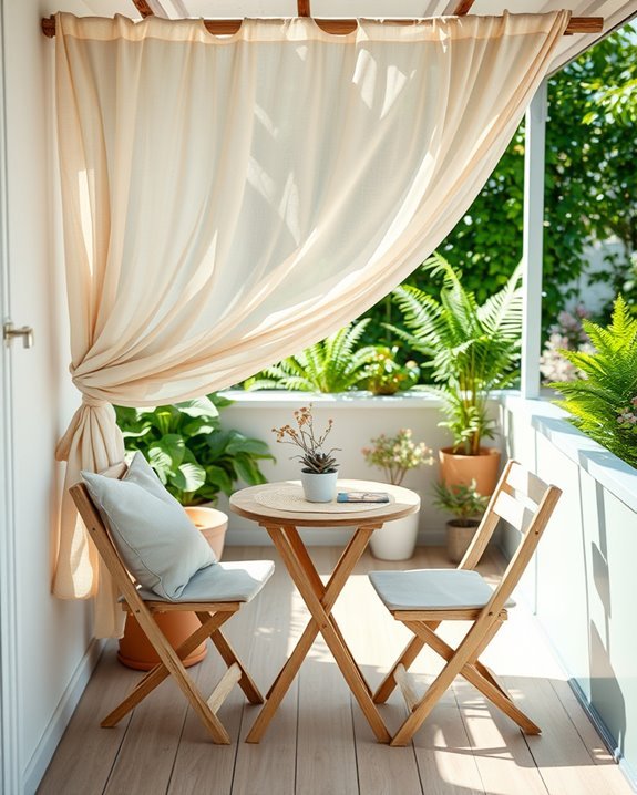 cozy balcony fabric canopy