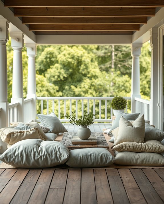 cozy balcony floor cushions