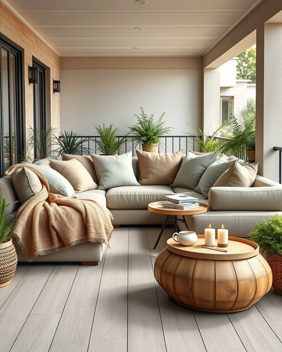 cozy balcony lounge retreat