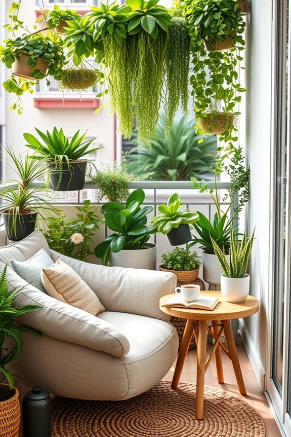 cozy balcony reading nook