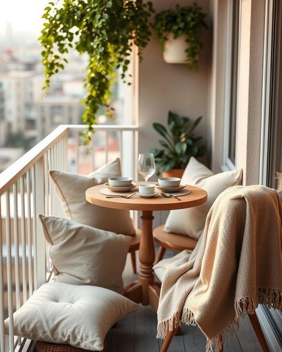 cozy balcony retreat setup