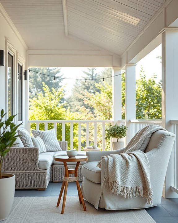 cozy balcony seating retreat