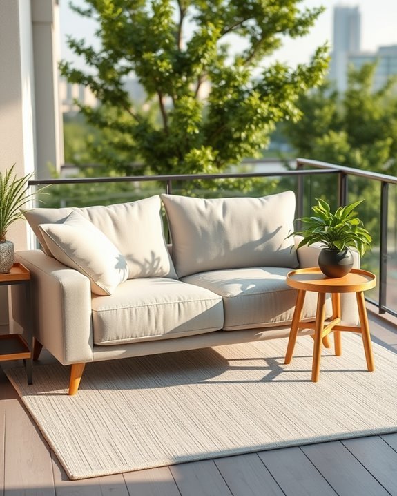 cozy balcony sofa setup