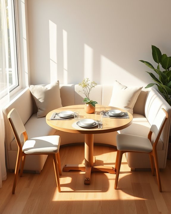 cozy banquette dining nook